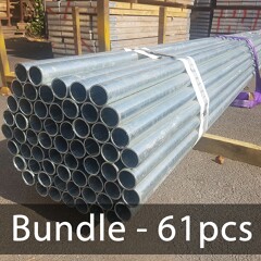 BUNDLE (61pcs) of 21ft Hi Yield Scaffold Tube - Galv 48.3mm o/d, 3.2mm Wall